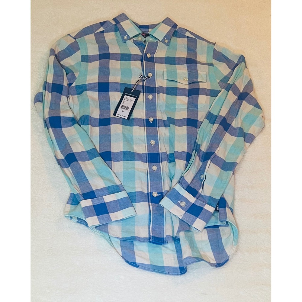 Vineyard Vines Slim Fit Crosby Shirt Moonsail Check Caicos Blue XS
